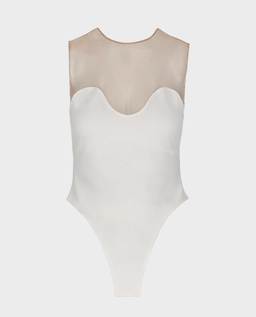 Białe body z siateczką Iveta - Image #0