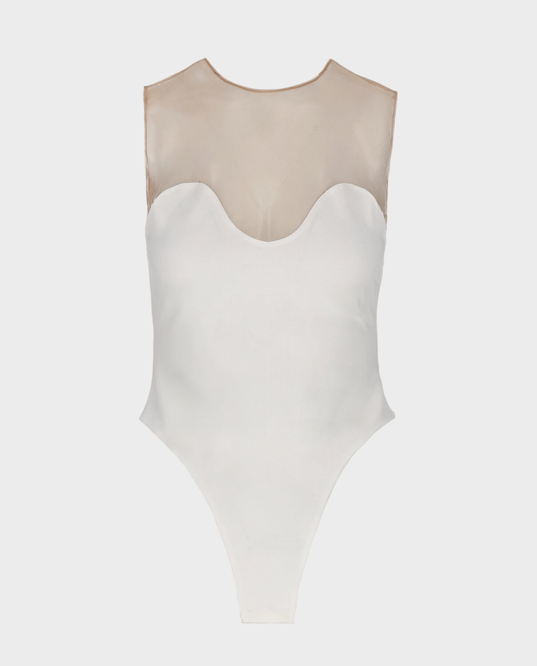 Białe body z siateczką Iveta