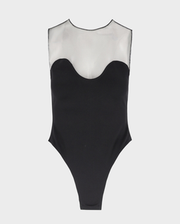 Czarne body z siateczką Iveta - Image #0