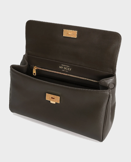 Brązowa skórzana torebka My Sicily - Image #5