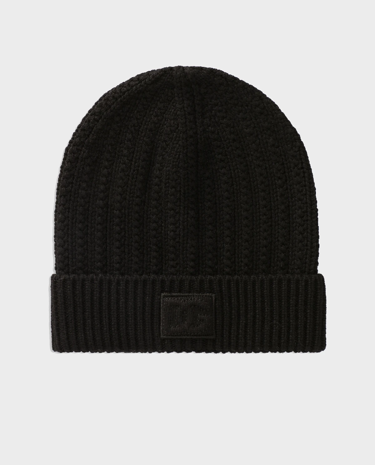 Czarna wełniana czapka z logo