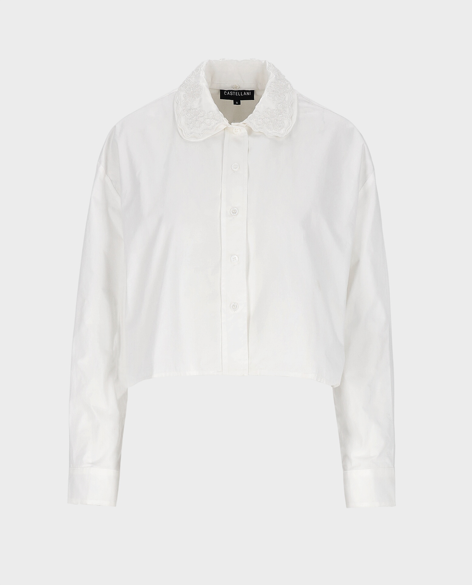 Biała koszula z ozdobnym kołnierzykiem Clarette - Image #0