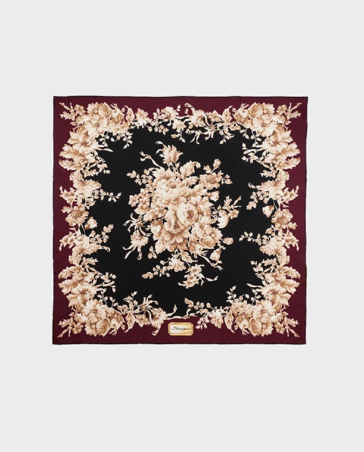 Jedwabna apaszka z nadrukiem kwiatowym - Image #0