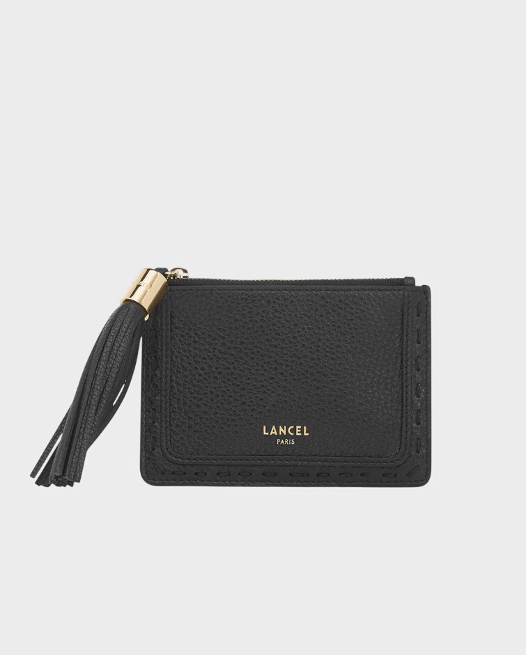 Czarne skórzane etui na karty - Image #0