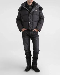 Ciemnoszara pikowana kurtka z logo - Image #2