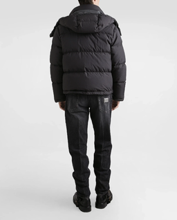 Ciemnoszara pikowana kurtka z logo - Image #3