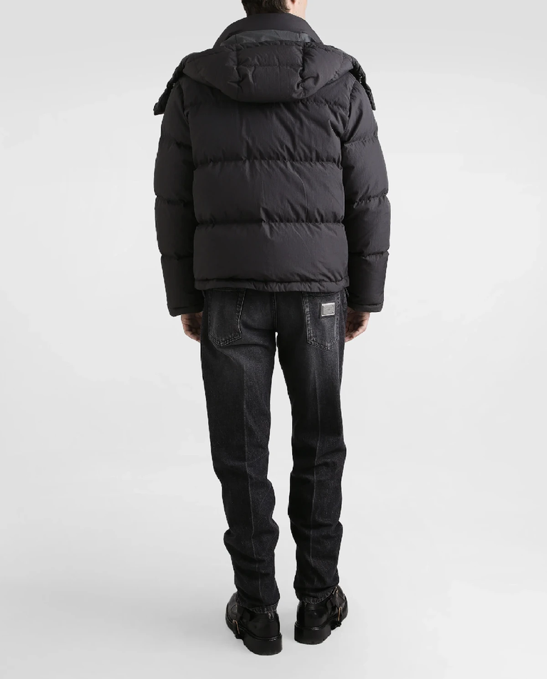 Ciemnoszara pikowana kurtka z logo - Image #3