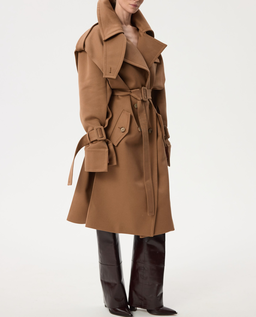 Dwurzędowy brązowy płaszcz - Image #1