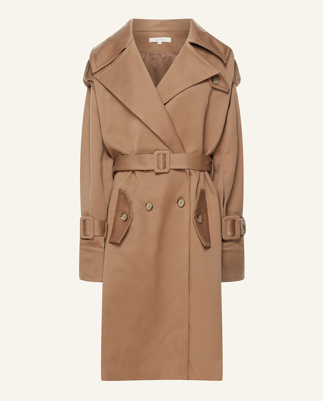 Dwurzędowy brązowy płaszcz - Image #3