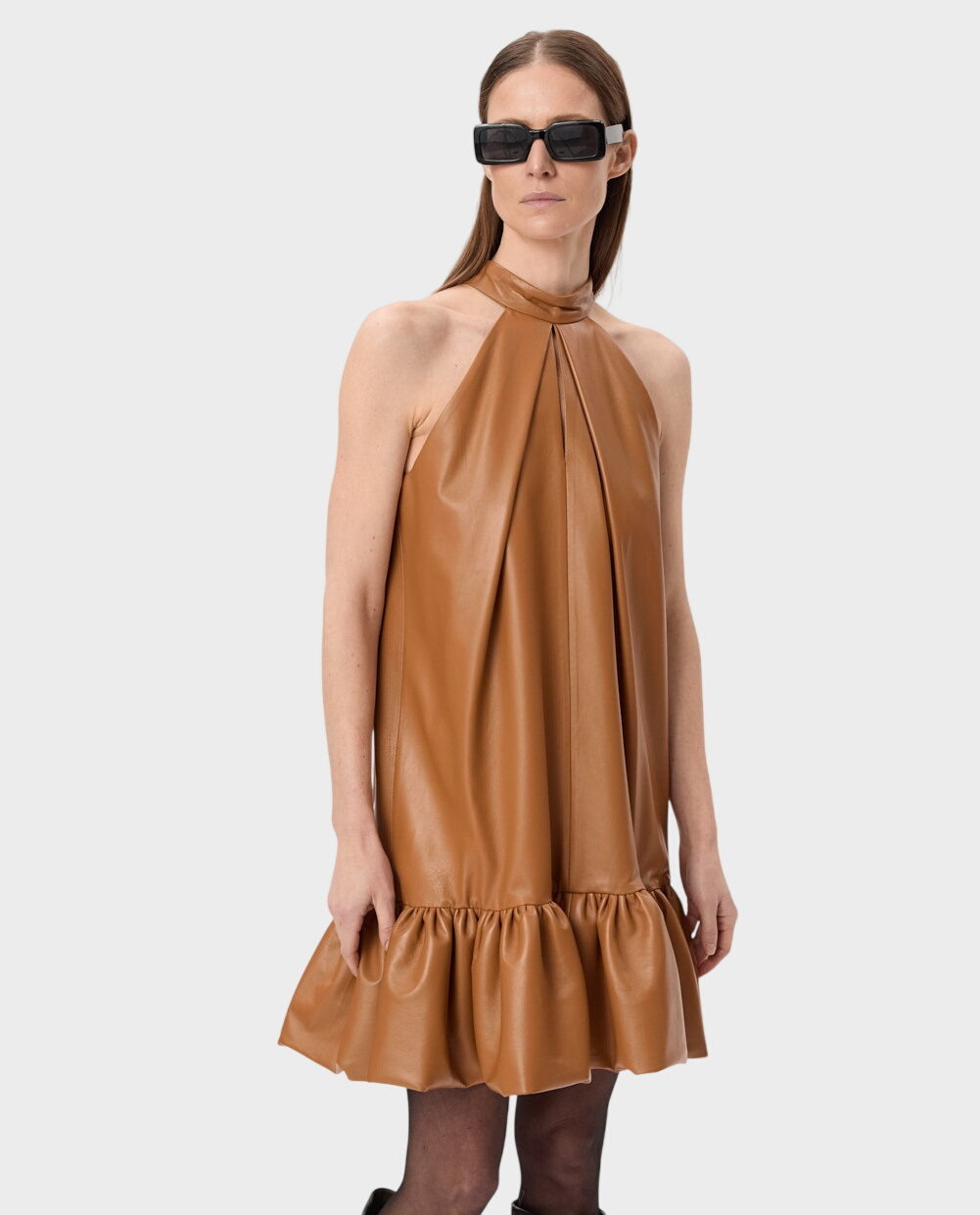 Skórzana sukienka w kształcie litery A - Image #0