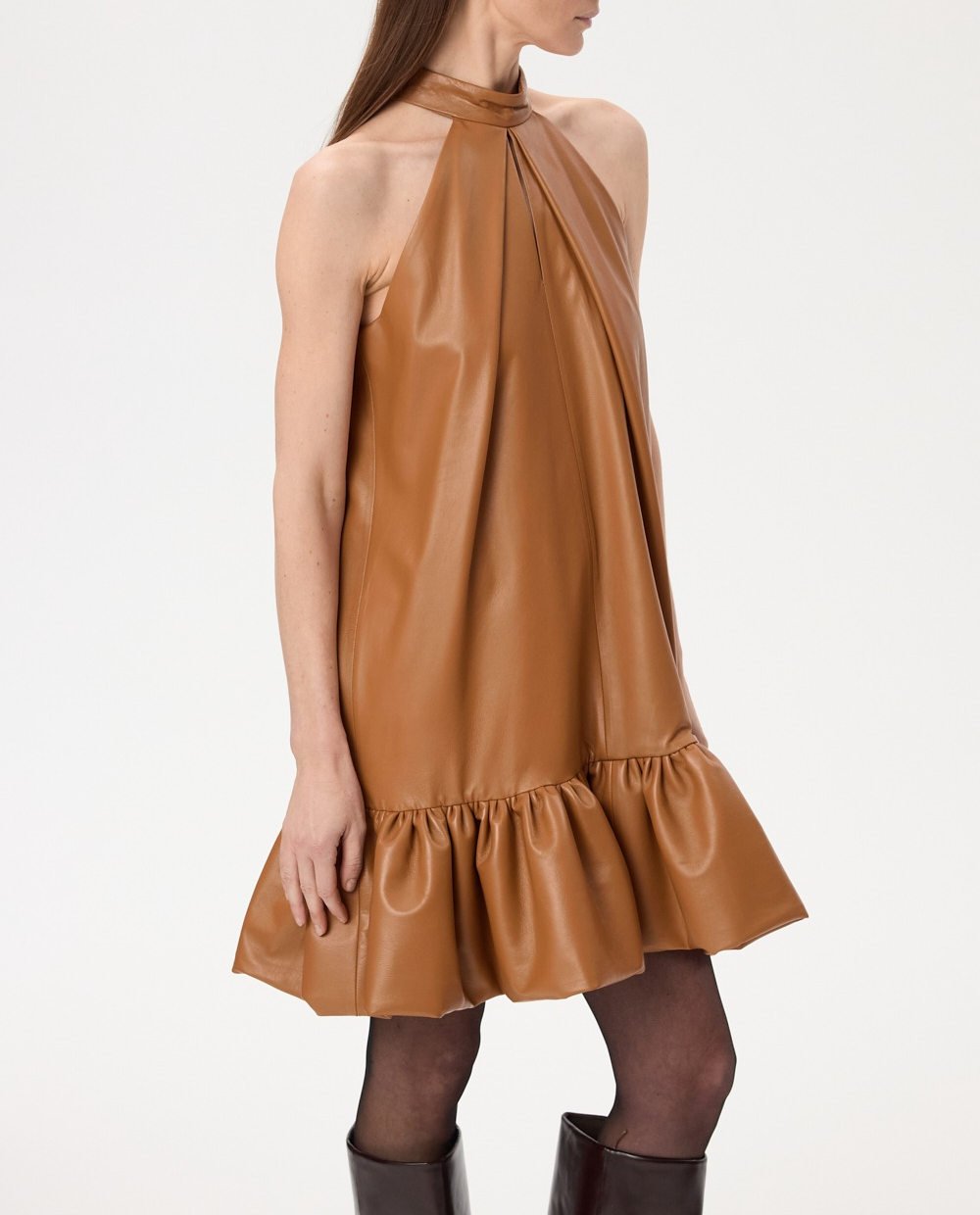 Skórzana sukienka w kształcie litery A - Image #3