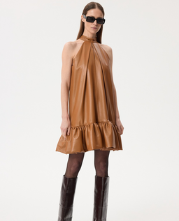 Skórzana sukienka w kształcie litery A - Image #6