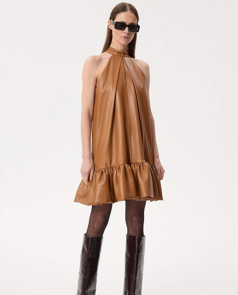 Skórzana sukienka w kształcie litery A - Image #6