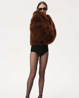 Brązowe krótkie futro - Image #4