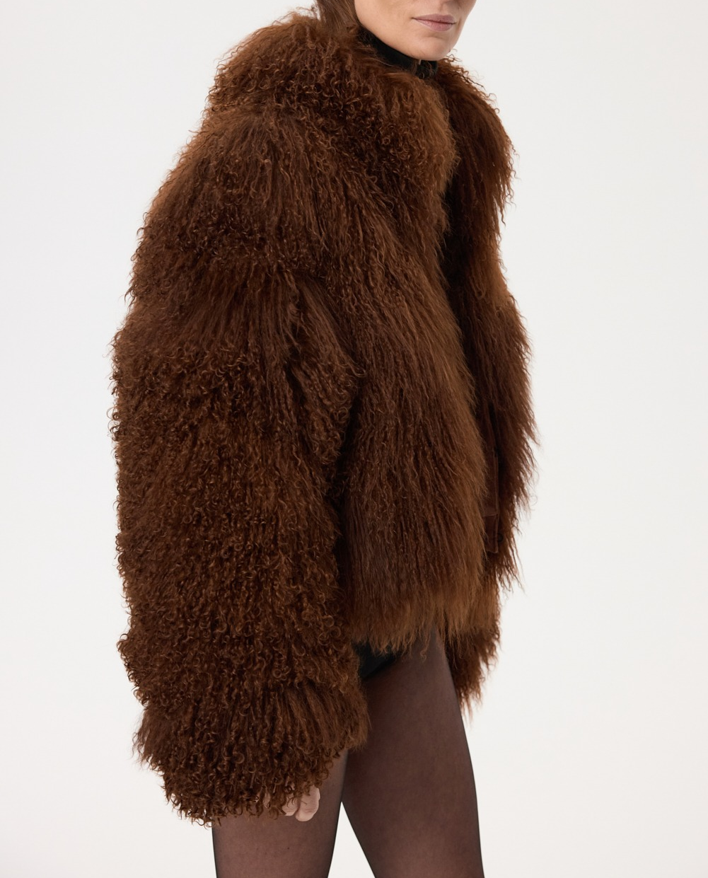 Brązowe krótkie futro - Image #5