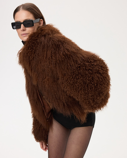 Brązowe krótkie futro - Image #6