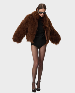 Brązowe krótkie futro - Image #1