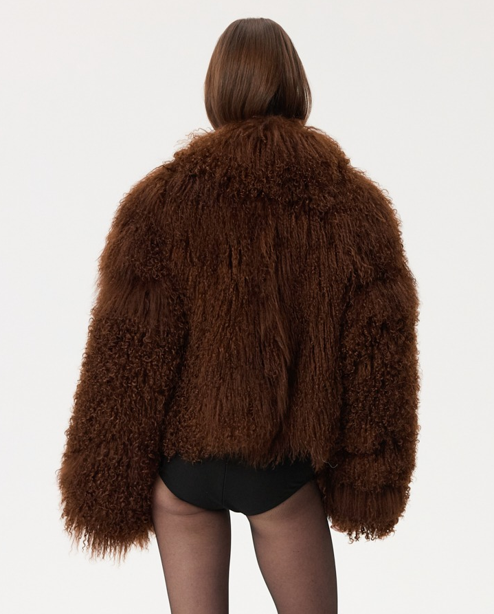 Brązowe krótkie futro - Image #2