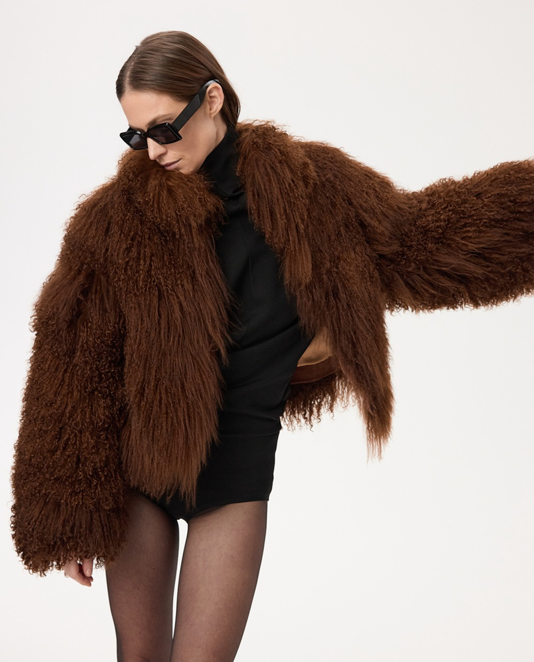 Brązowe krótkie futro - Image #8