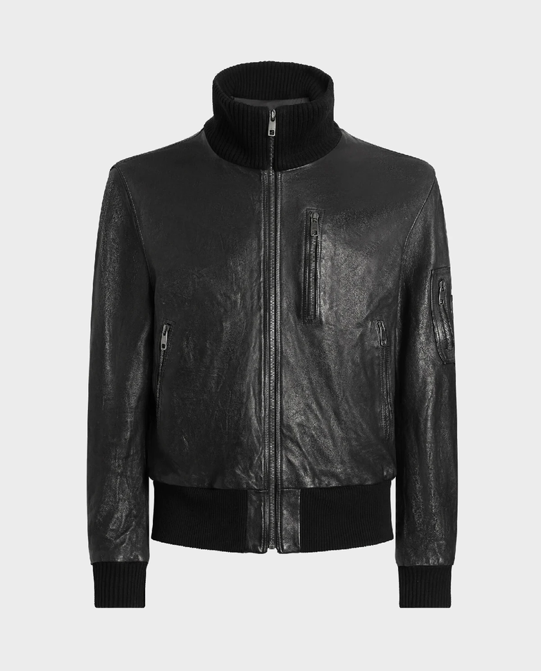 Czarna skórzana kurtka