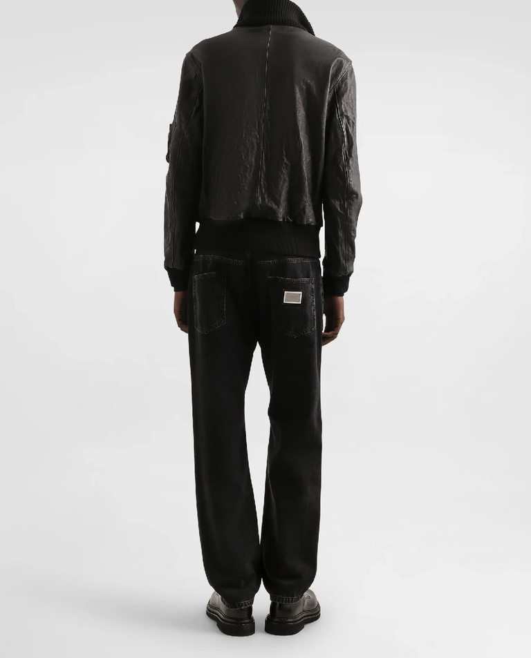 Czarna skórzana kurtka - Image #2