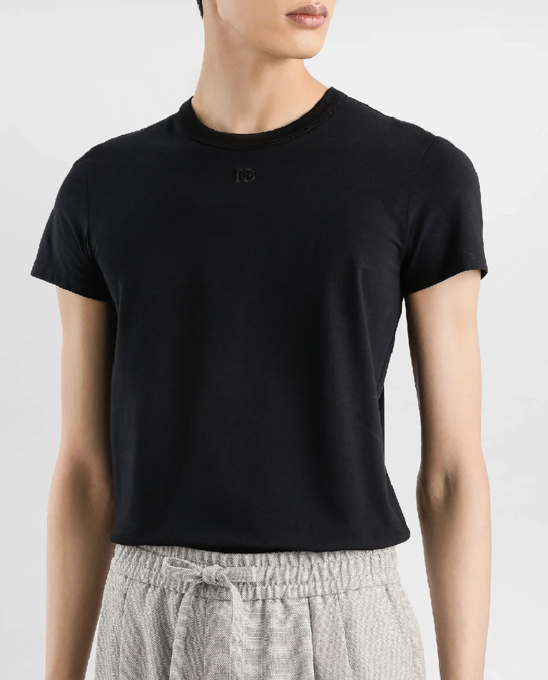 Czarna bawełniana koszulka z logo