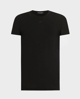 Czarna bawełniana koszulka z logo - Image #1