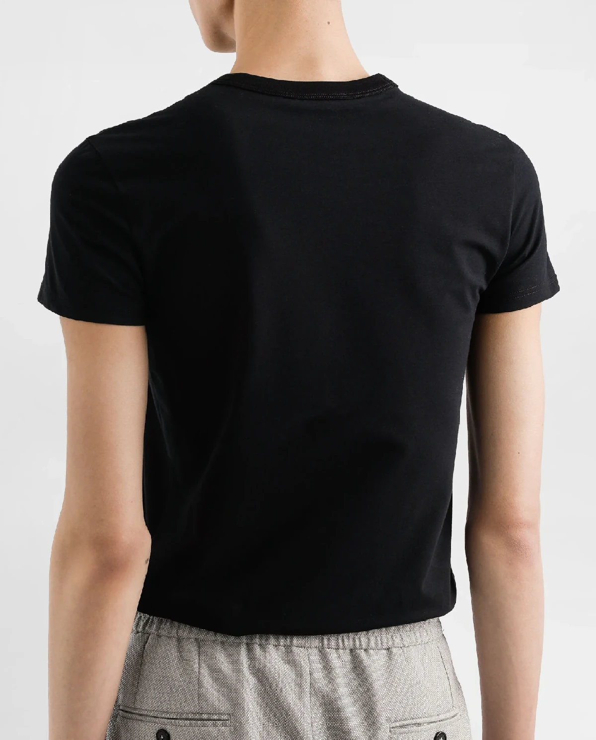 Czarna bawełniana koszulka z logo - Image #2