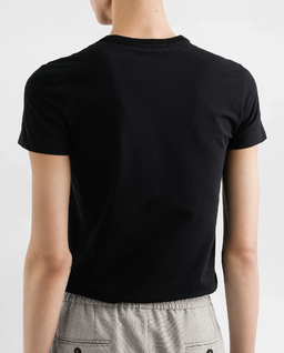 Czarna bawełniana koszulka z logo - Image #2