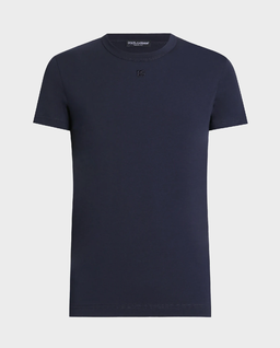 Granatowa bawełniana koszulka z logo - Image #1