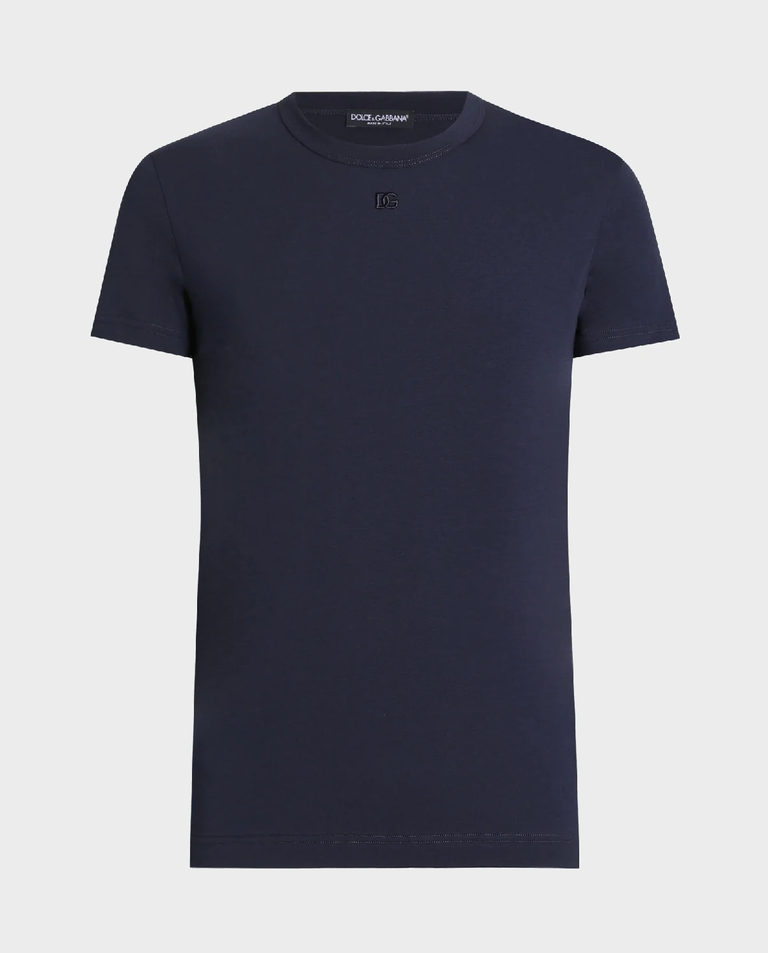 Granatowa bawełniana koszulka z logo