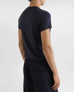 Granatowa bawełniana koszulka z logo - Image #2