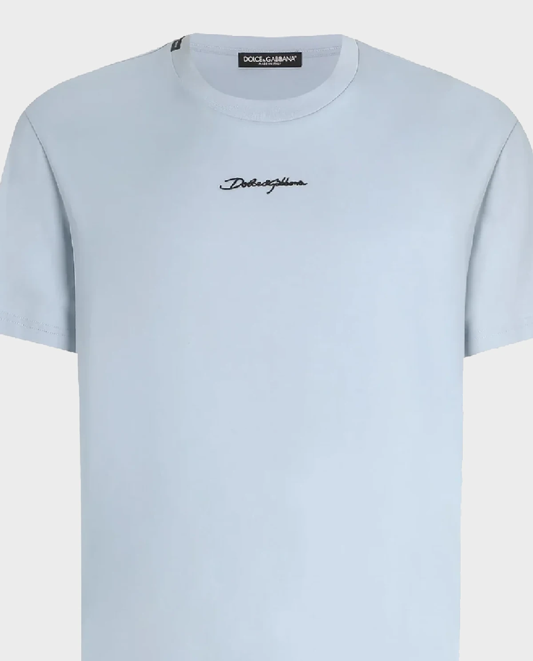 Jasnoniebieski t-shirt z logo