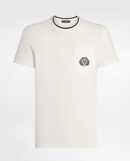 Biała bawełniana koszulka z logo - Image #1