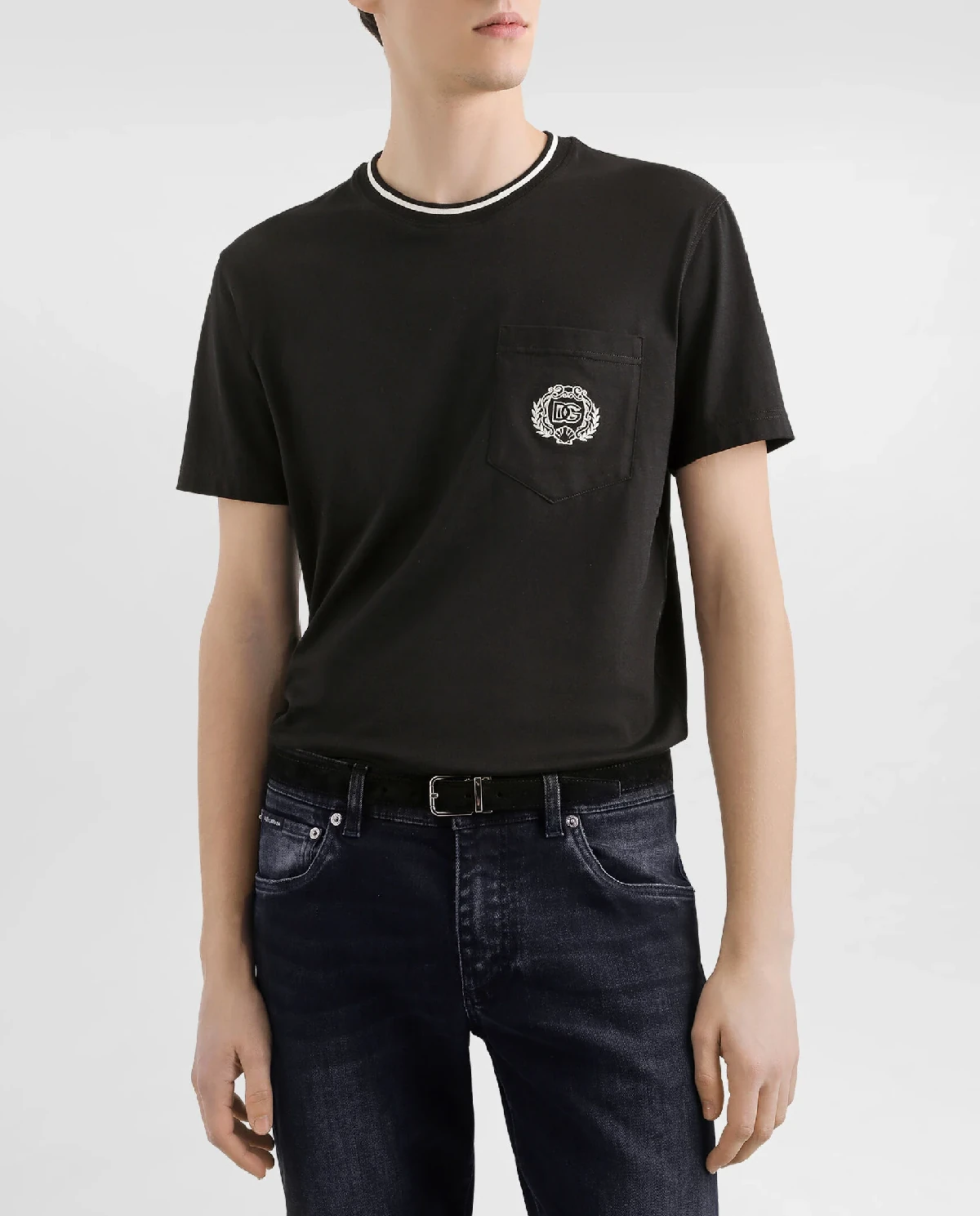 Czarna bawełniana koszulka z logo - Image #0