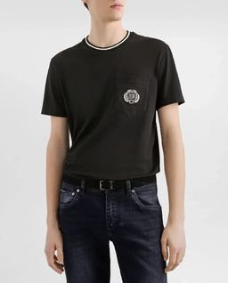 Czarna bawełniana koszulka z logo - Image #0