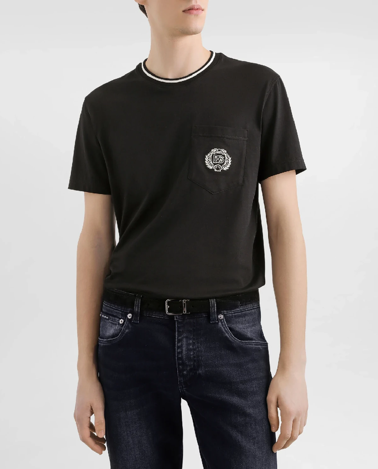 Czarna bawełniana koszulka z logo