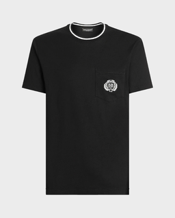 Czarna bawełniana koszulka z logo - Image #1