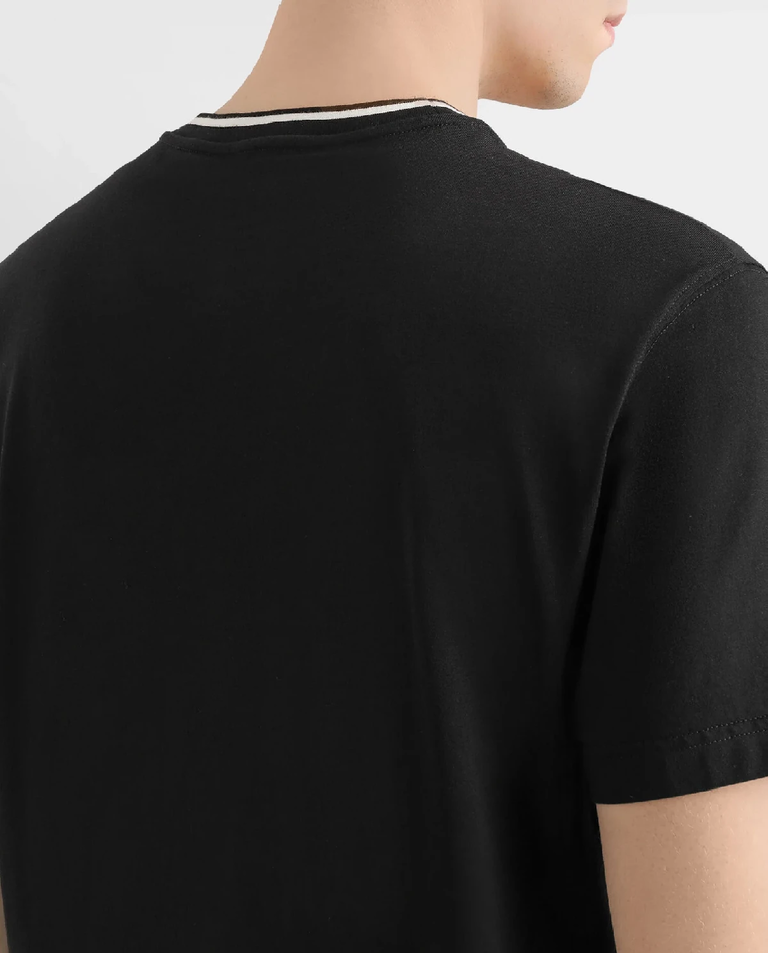 Czarna bawełniana koszulka z logo - Image #2