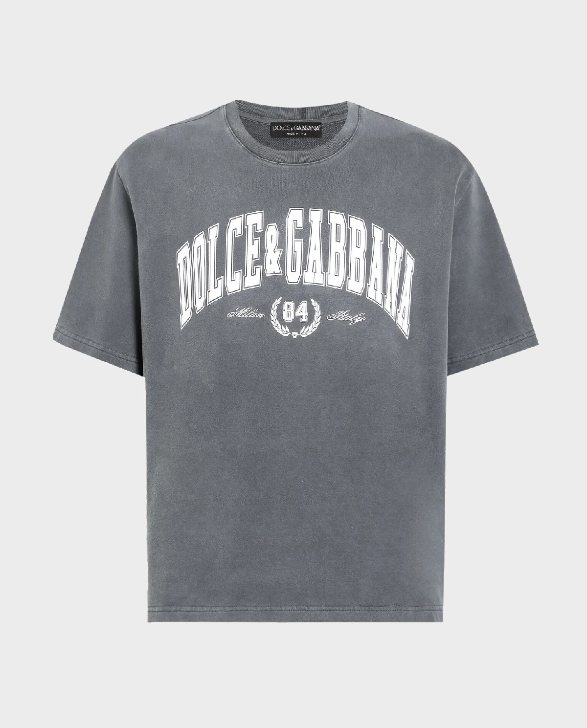 Szara bawełniana koszulka z nadrukiem - Image #0