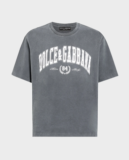 Szara bawełniana koszulka z nadrukiem - Image #0