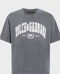 Szara bawełniana koszulka z nadrukiem - Image #1