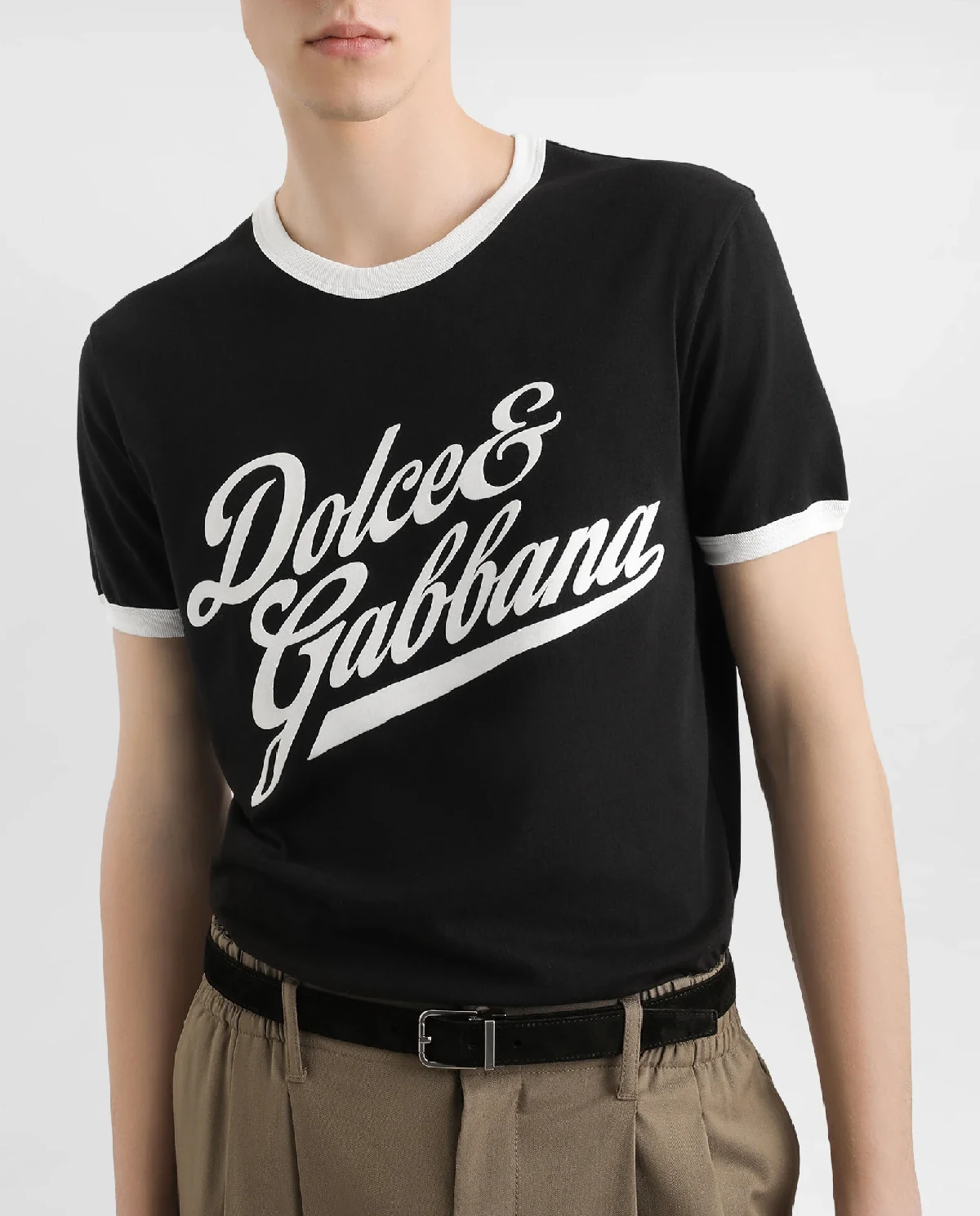 Czarna bawełniana koszulka z logo - Image #1