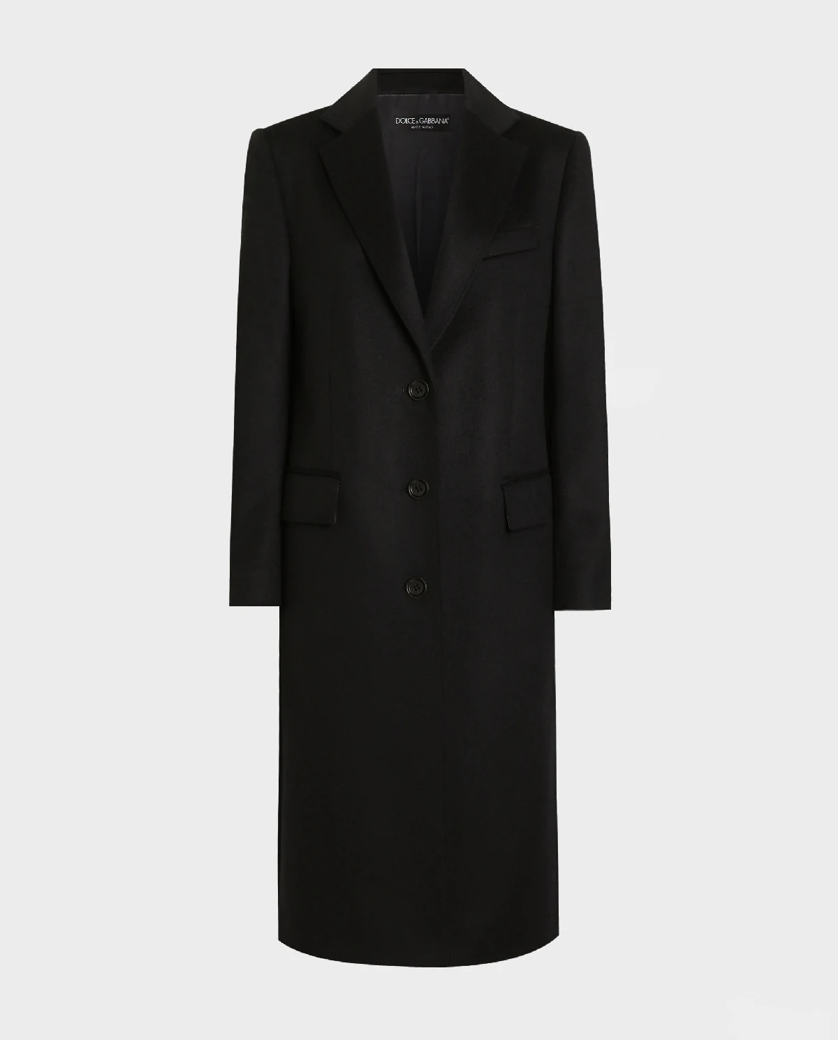 Czarny jednorzędowy płaszcz - Image #0