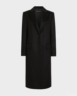 Czarny jednorzędowy płaszcz - Image #0