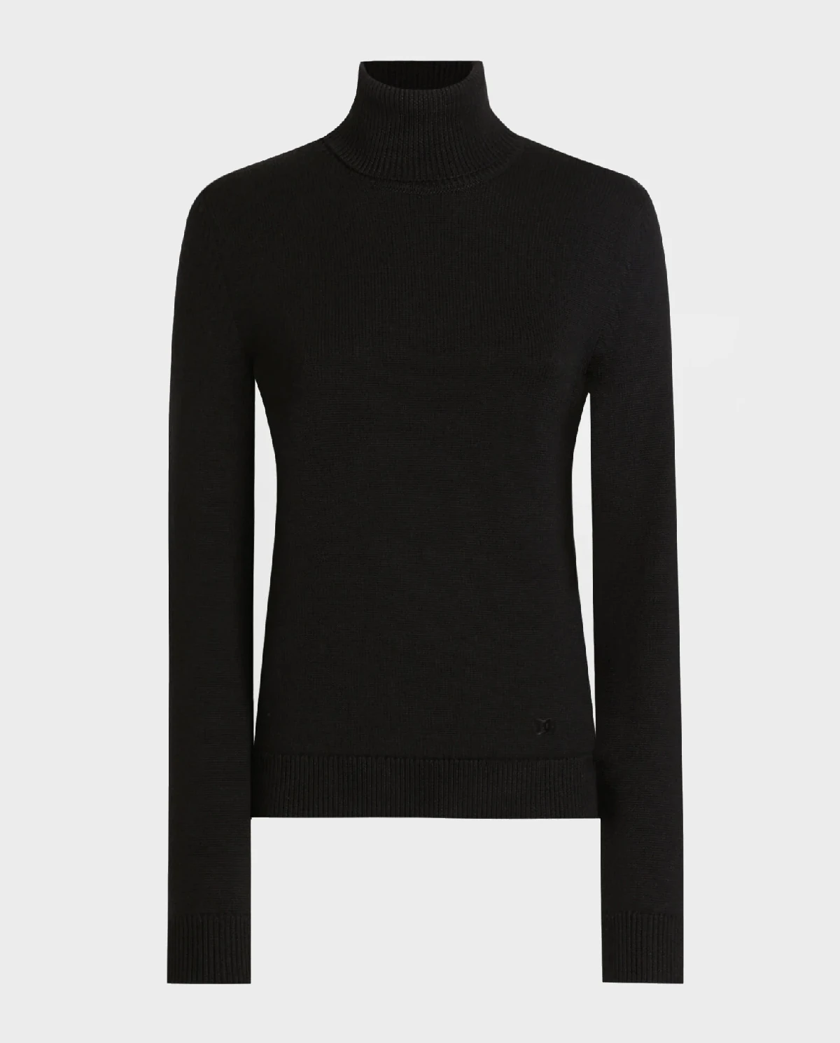 Czarny wełniany golf z haftowanym logo - Image #1