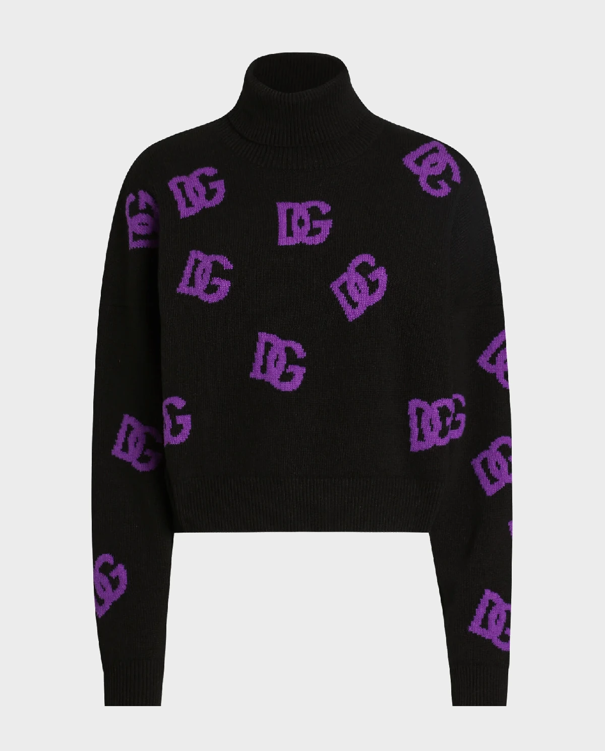 Czarny wełniany golf z logo - Image #1