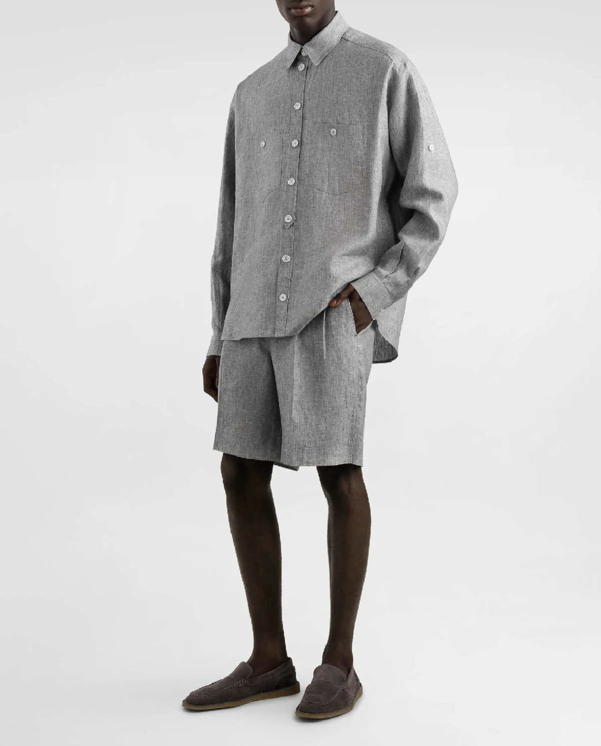 Lniana szara koszula - Image #1