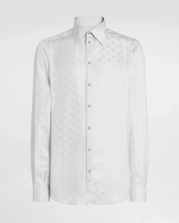 Jedwabna koszula z żakardowym logo Martini - Image #1