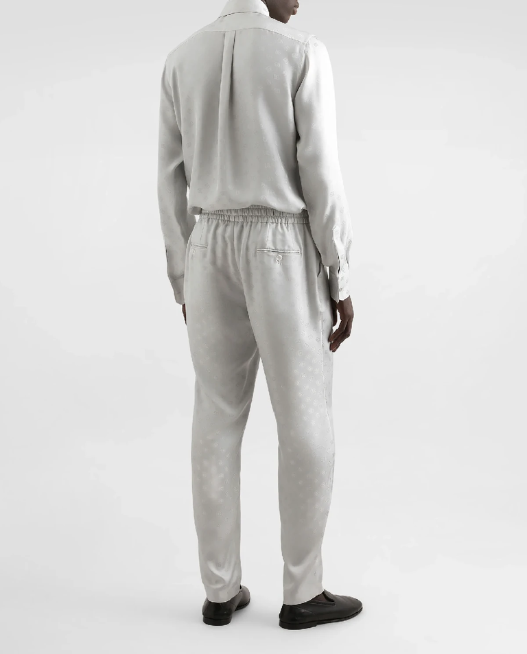 Jedwabna koszula z żakardowym logo Martini - Image #3